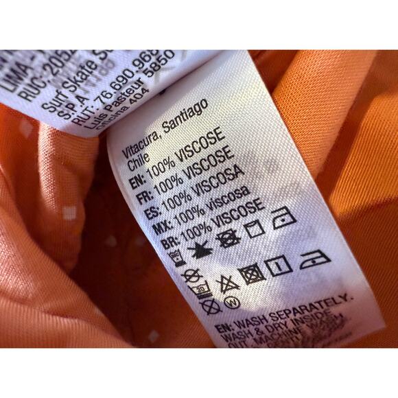 Roxy boho dreams orange polka dot high waisted shorts L - Picture 6 of 6